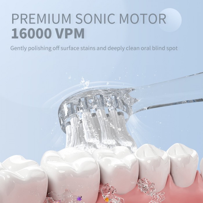 Penguin LED light children's sonic electric toothbrush (3-12 years old), children's soft bristle brush head (battery type)