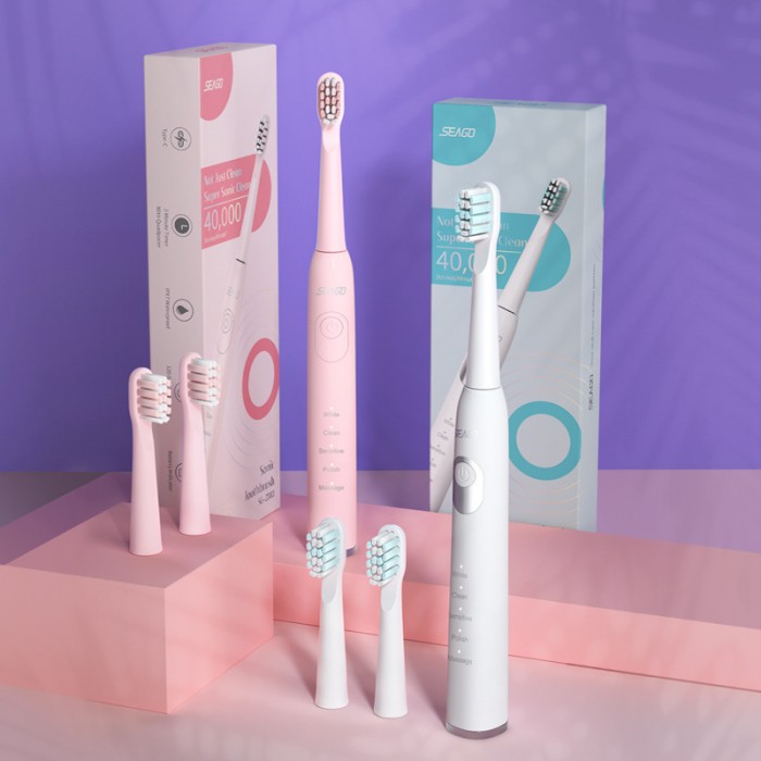 High-end adult sonic electric toothbrush, IPX7 waterproof, two-color optional (Type-C charging)