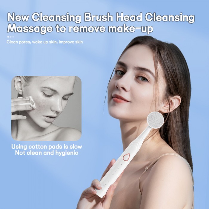 Three-in-one, six-speed adjustable soft-bristle electric toothbrush, suitable for men and women (USB rechargeable)