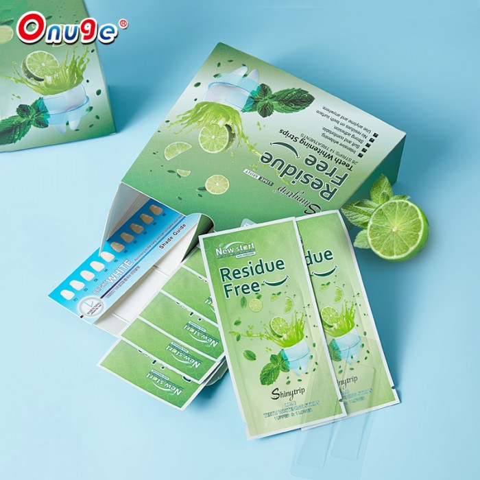 9D lime flavored whitening tooth strips (14 pairs, half a month’s supply), keep your breath fresh