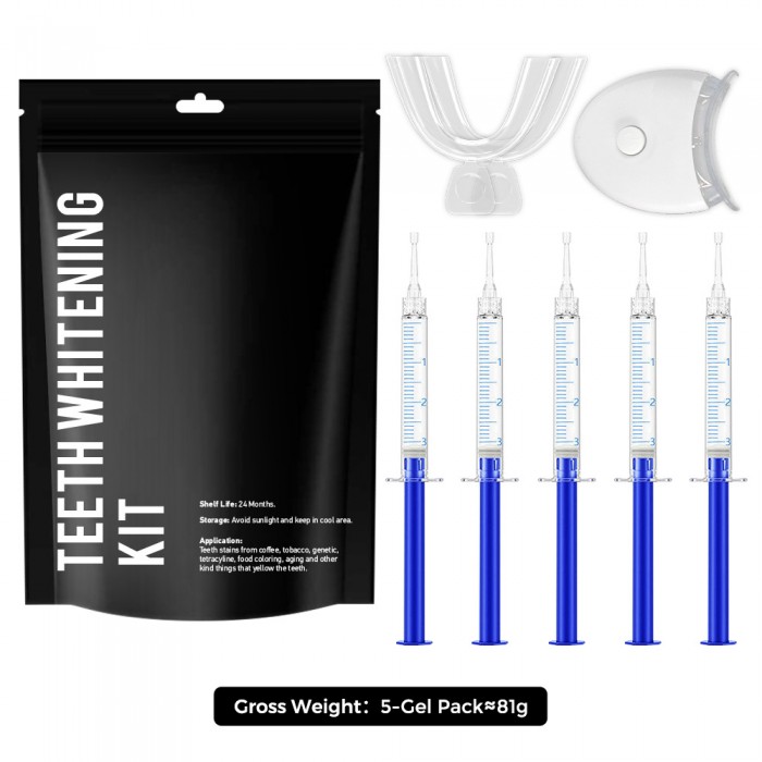 Home gel cold light teeth whitening device, teeth cleaning and whitening kit (including 5 gels)